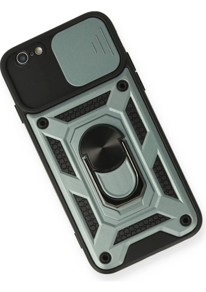 iPhone 6 Kılıf Pars Lens Yüzüklü Silikon - Yeşil modelleri