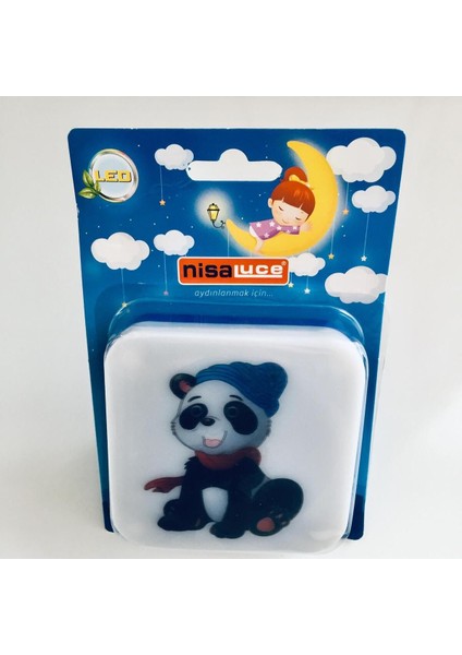 Mavi Renkli Çocuklara Özel Ledli Gece Işığı, Güvenli ve Şık Tasarım