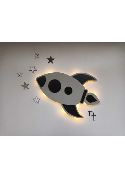 Gri LED Işıklı Çocuk Odası Duvar Dekoru, Sıcak ve Eğlenceli Atmosfer Için Ideal