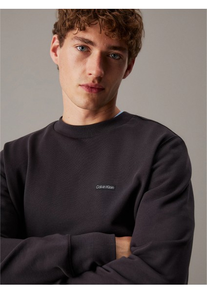 Ck J30J327530 Calvın Kleın Label Crew Neck Erkek Sweatshırt modelleri