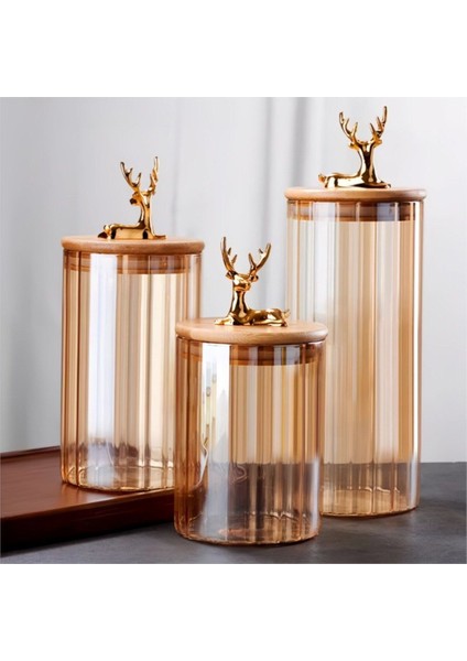 Küçük Boy Geyik Desenli Cam Kavanoz, Ahşap Kapak, Silikonlu Sıkıştırma, Hava Geçirmez fırsatları