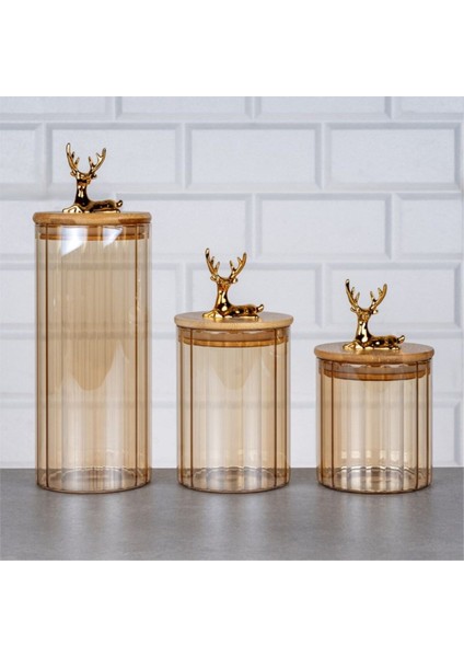 Küçük Boy Geyik Desenli Cam Kavanoz, Ahşap Kapak, Silikonlu Sıkıştırma, Hava Geçirmez indirimleri