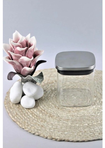 Borosilikat Cam Kavanoz Seti, Metal Kapak, 350ML, 6 Adet, Şık ve Dayanıklı.