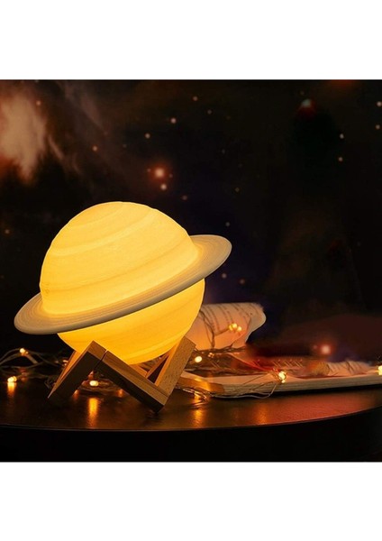 3D Satürn Gece Lambası, Plastik Standlı, Renkli ve Şık Dekorasyon Parçası fiyatları