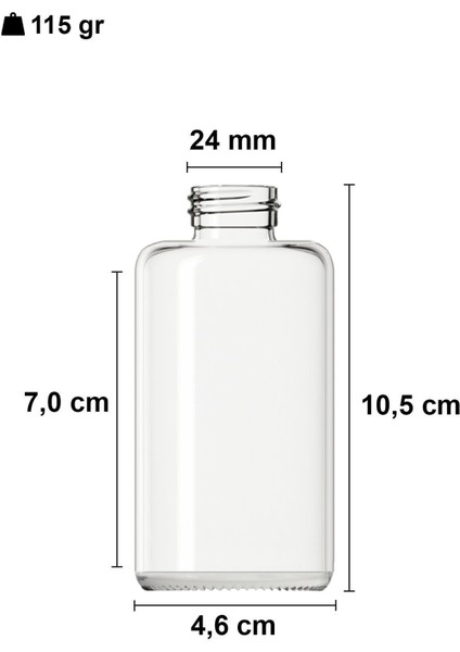 100 ml Şeffaf Cam Şişe, Siyah Kapak, Sızdırmaz, Paket 20 Adet, Renk Turuncu fiyatları