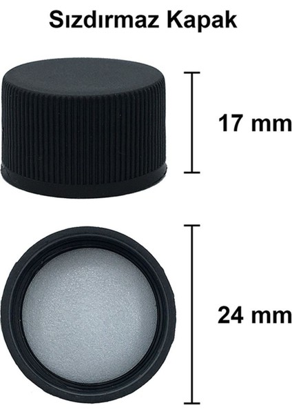 100 ml Şeffaf Cam Şişe, Siyah Kapak, Sızdırmaz, Paket 20 Adet, Renk Turuncu modelleri