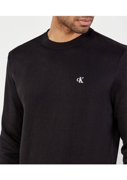 Ck LV040QM430 Ls Archıve Logo Fleece Crewnk Erkek Sweatshırt indirimleri