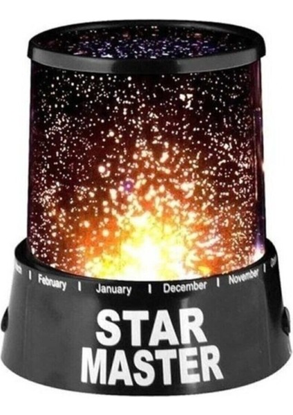 Yıldızlı Gece Lambası, Tavan Işık Projeksiyonu, Sürükleyici Atmosfer, Siyah