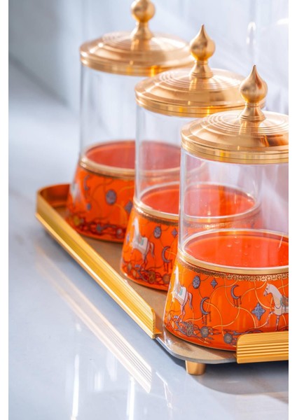4 Parça Cam Baharat Kavanoz Seti, Tepsili ve Şık Tasarım modelleri