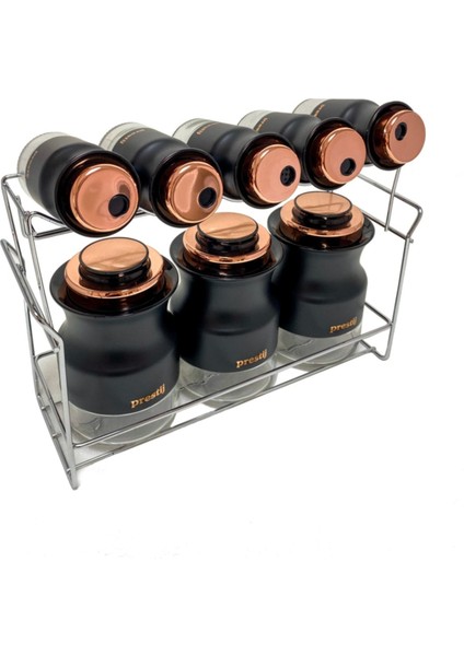 8'li Standlı Baharat Takımı, Şık ve Kullanışlı Baharat Düzenleyici Set