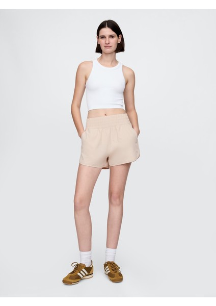 Kadın Krem Gapfit High Rise Koşu Şortu