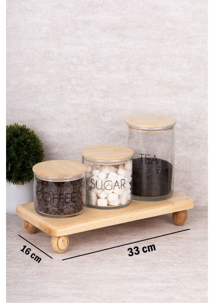 3'lü Bambu Vakum Kapaklı Cam Kavanoz Seti Ahşap Stantlı ve Etiketli Çok Amaçlı Saklama Kabı fiyatları
