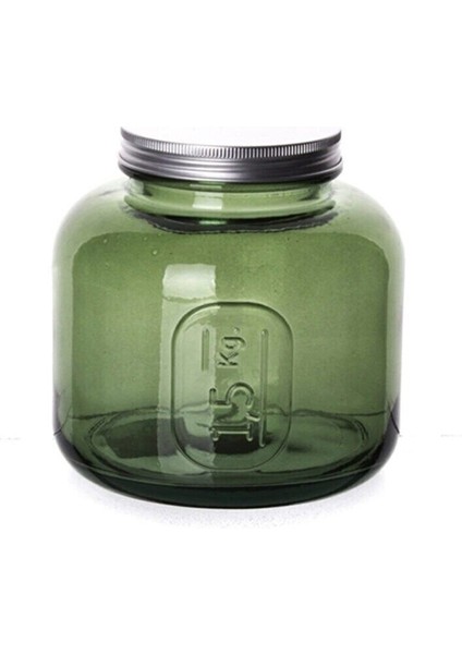 1.5 kg Yeşil ve Beyaz Cam Kavanoz Seti