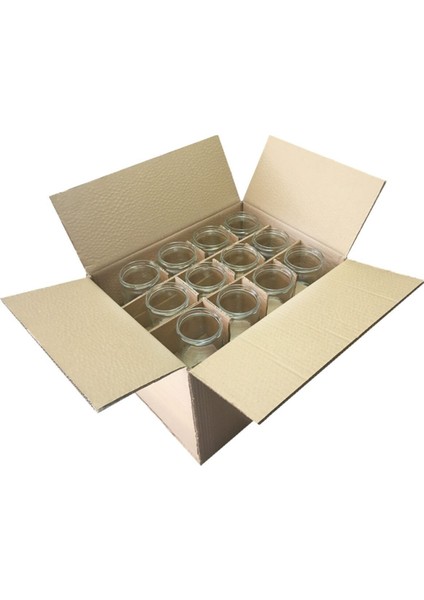 Şeffaf Cam Kavanoz, Metal Altın Kapak, 425 Ml, 36 Adet Set fırsatları