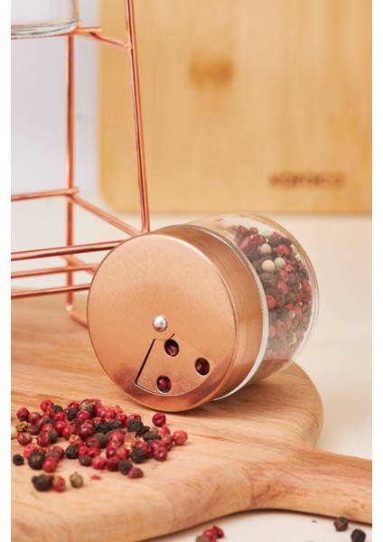8'li Bakır Baharat Takımı, Cam Standlı, Şık ve Dayanıklı Tasarım modelleri