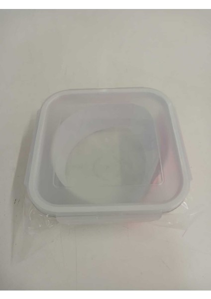 Cam Kilitli Saklama Kabı 3’lü Set, 1150CC, Kare, Beyaz
