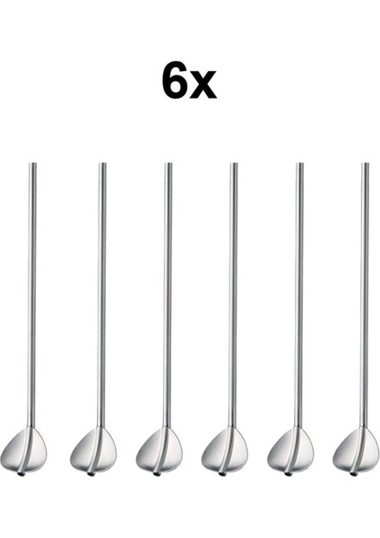 Çelik 6'lı 22 cm Kokteyl ve Kahve Karıştırma Kaşığı Seti