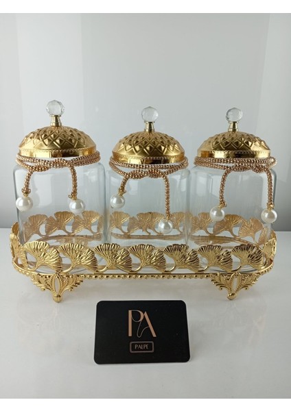 Renkli Dekoratif Çay Kahve Şekerlik Kavanoz Seti, Şık Sunum ve Söz Nişan Süsleri