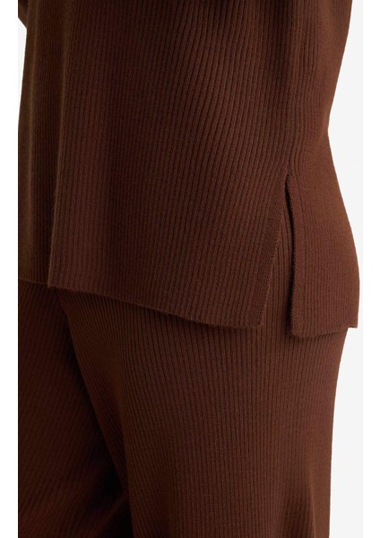 Regular Fit Bisiklet Yaka Basic Düz Triko Kazak D6911AX25WN