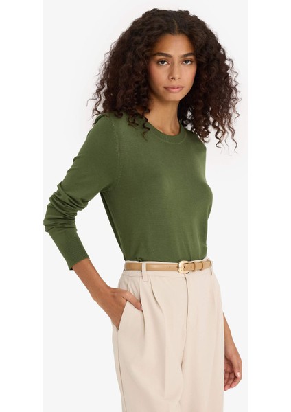 Regular Fit Bisiklet Yaka Triko Kazak E7889AX25WN modelleri