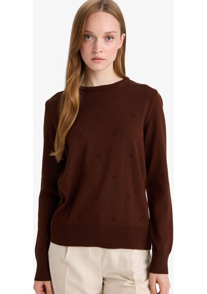 Regular Fit Bisiklet Yaka Triko Kazak F4084AX25WN