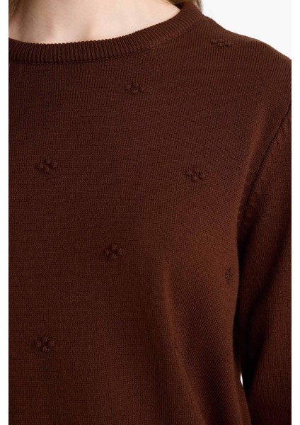 Regular Fit Bisiklet Yaka Triko Kazak F4084AX25WN indirimleri