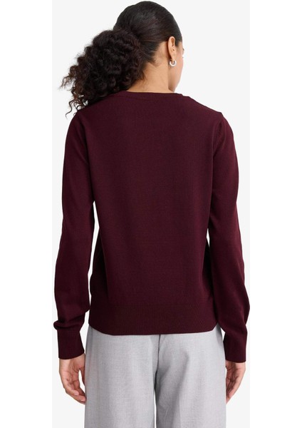 Regular Fit Bisiklet Yaka Triko Kazak E7889AX25WN fırsatları