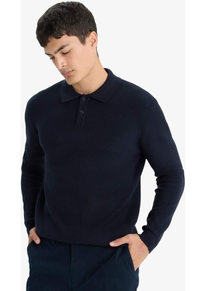 Standart Fit Polo Yaka Düğmeli Triko Kazak D1959AX25AU modelleri