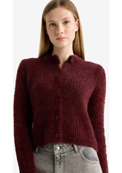 Coool Slim Fit Dar Kesim Bisiklet Yaka Triko Hırka Z9318AZ25WN