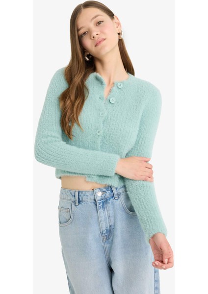 Coool Slim Fit Dar Kesim Bisiklet Yaka Triko Hırka Z9318AZ25WN fırsatları