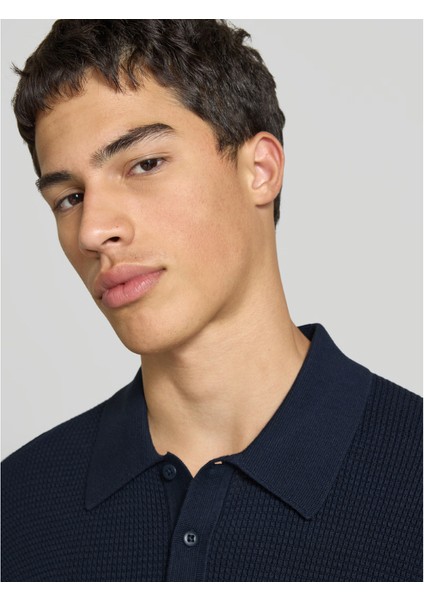 Ck LV04RC306G Ss Smooth Cotton Waffle Polo 14G Erkek Sweaters fırsatları