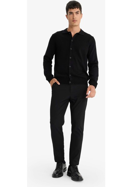 %100 Pamuk Standart Fit Polo Yaka Triko Hırka F5863AX25WN fiyatları