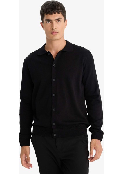 %100 Pamuk Standart Fit Polo Yaka Triko Hırka F5863AX25WN modelleri