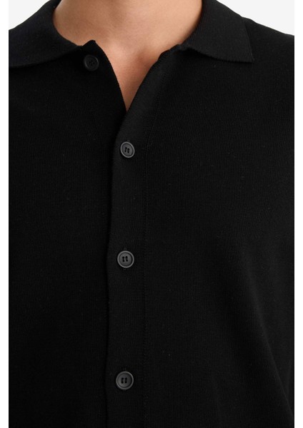 %100 Pamuk Standart Fit Polo Yaka Triko Hırka F5863AX25WN indirimleri