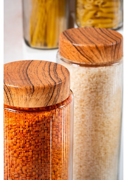 6'lı 1500 ml Cam Saklama Kabı Seti, Bambu Kapaklı, Hava Geçirmez, Şık ve Kullanışlı fiyatları