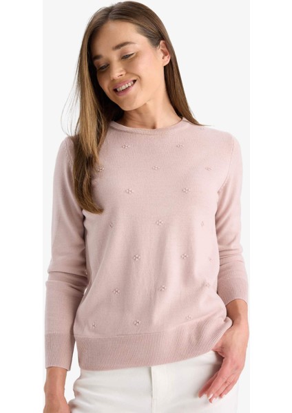 Regular Fit Bisiklet Yaka Triko Kazak F4084AX25WN modelleri