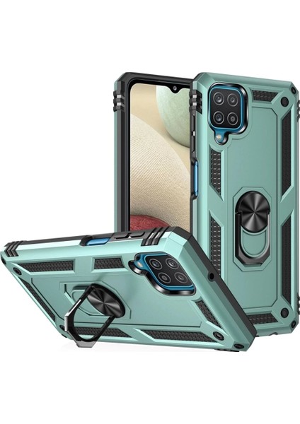 Samsung Galaxy A22 Kılıf Sofya Yüzüklü Silikon Kapak - Yeşil fiyatları