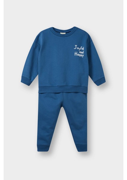 Erkek Bebek 2'li Takım Baskılı Sweatshirt Eşofman Altı E8990A525AU