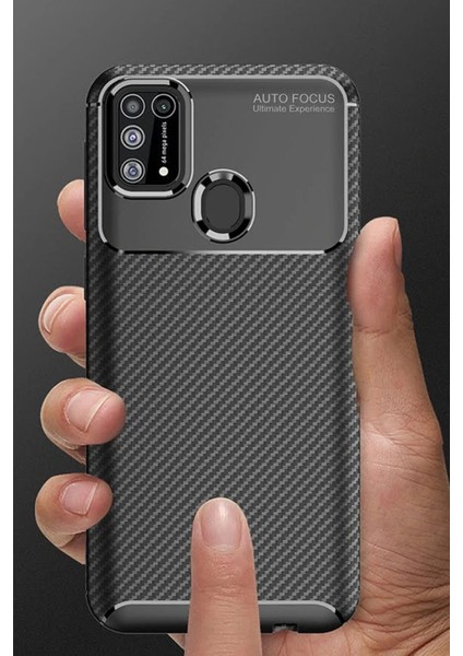 Samsung Galaxy M31 Kılıf Auto Focus Karbon Kapak - Lacivert modelleri