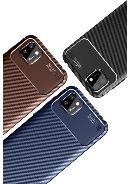 Huawei Y5P Kılıf Auto Focus Karbon Kapak - Kahverengi modelleri