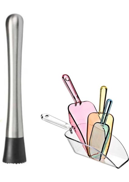 5 Parça Bar Seti, Buz Küreği, Mojito Tokmağı ve Kokteyl Araçları