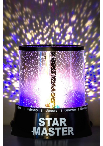 Renkli Uzay Temalı Projeksiyonlu Bebek Odası Gece Lambası