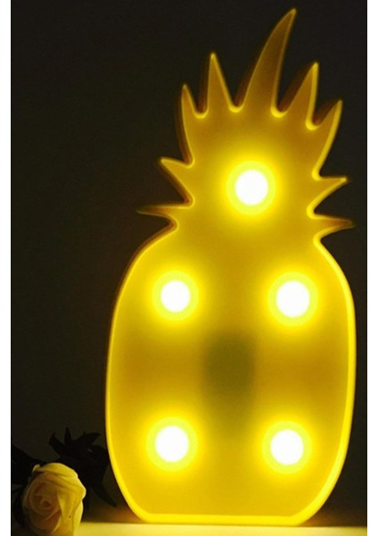 Ananas Şeklinde Ledli Renkli Çocuk Gece Lambası, Eğlenceli ve Dekoratif Işık