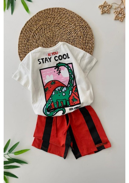 Stay Cool Dinazor Baskılı Erkek Çocuk şortlu takım - Siyah fiyatları