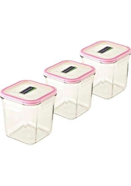 Kare Cam Saklama Kabı Seti, 3 Adet, 920 Ml, Şık ve Dayanıklı Mutfak Gereci