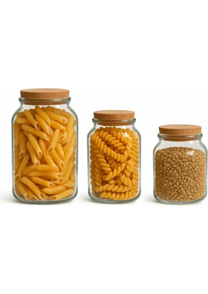 Yeşil Mantar Kapaklı Kavanoz Seti 3'lü, 575-860-1130 Cc, Şık ve Kullanışlı Mutfak Gereci fiyatları