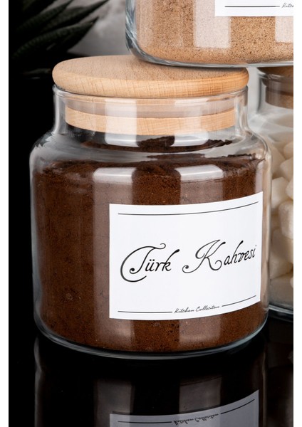 5'li 500ML Ahşap Kapaklı Kahve ve Şeker Kavanoz Seti Bej Renk fırsatları