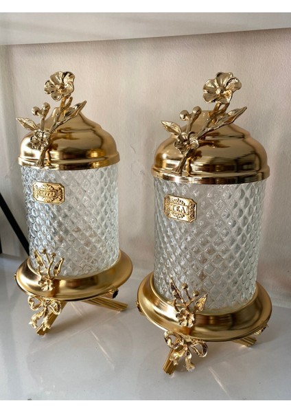 2'li Cam Kavanoz Seti, Ayaklı, 1kg Kapasiteli, Şık ve Kullanışlı Tasarım fiyatları