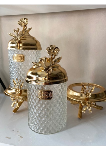 2'li Cam Kavanoz Seti, Ayaklı, 1kg Kapasiteli, Şık ve Kullanışlı Tasarım modelleri