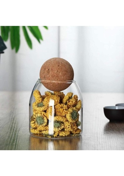 Kahverengi Mantar Kapaklı Isıya Dayanıklı Cam Saklama Kabı, Gıda ve Baharat Deposu fiyatları